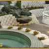 Landscape installation, Minneapolis, MN – Jacuzzi paver patio, with custom retaining wall and handrail